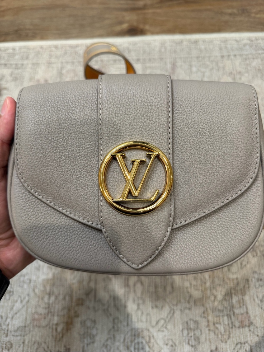Louis Vuitton Grained Calfskin LV Pont 9 Soft PM